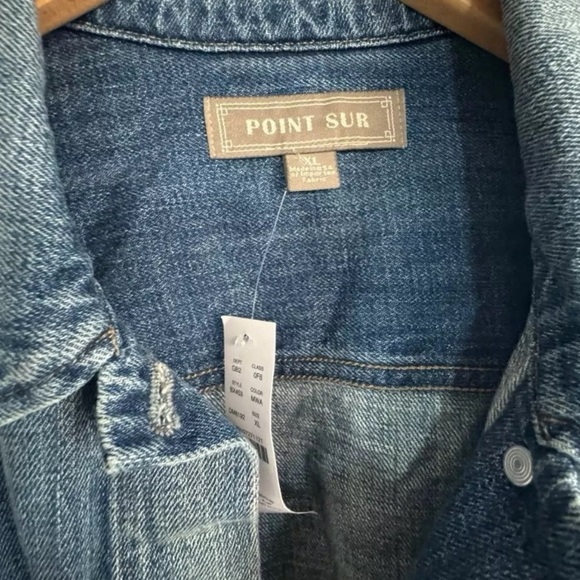 Limited Edition Point Sur J.Crew Beach Way Light Wash Denim Trucker Jacket XL - Picture 6 of 9